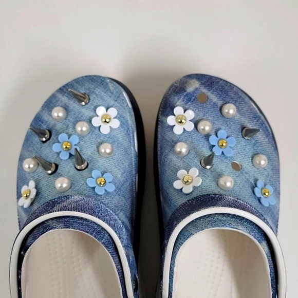 Mega Crush Denim Clog Crocs Classic Women’s - Picture 2 of 13